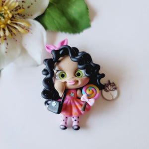 Hyacinth #251 Clay Doll for Bow-Center, Jewelry Charms, Accessories, and More