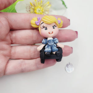 Gabrielle #225 Clay Doll for Bow-Center, Jewelry Charms, Accessories, and More