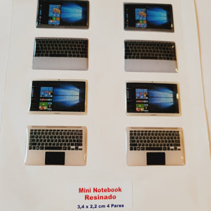 Adhesive Resin Mini Notebook MNC - 3.4cm x 2.2 cm- 4 Pairs Multicolor (M)