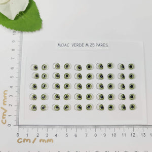 Adhesive Resin Eyes for Clays GREEN ADD MOAC M 25Pairs