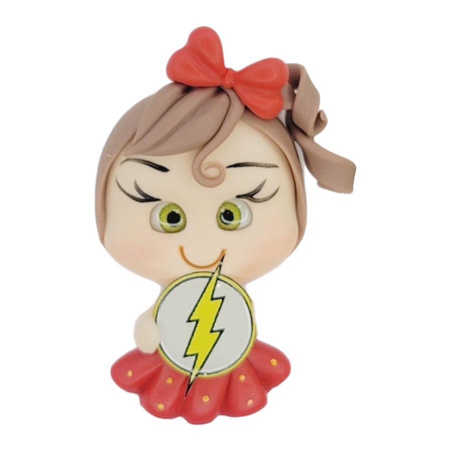 Flash Super Girl #215 Clay Doll for Bow-Center, Jewelry Charms, Accessories, and More