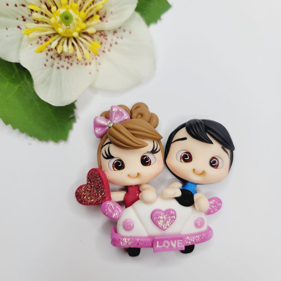 Love Ride  #341 Clay Doll for Bow-Center, Jewelry Charms, Accessories, and More