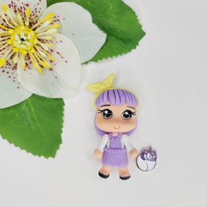 Julia #285 Clay Doll for Bow-Center, Jewelry Charms, Accessories, and More