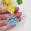 Load image into Gallery viewer, ACR#38 Princess Glitter Double Acrylic Apliques
