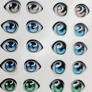 Adhesive Resin Eyes for Clays Multicolor STY R072 P Combo 64Pairs