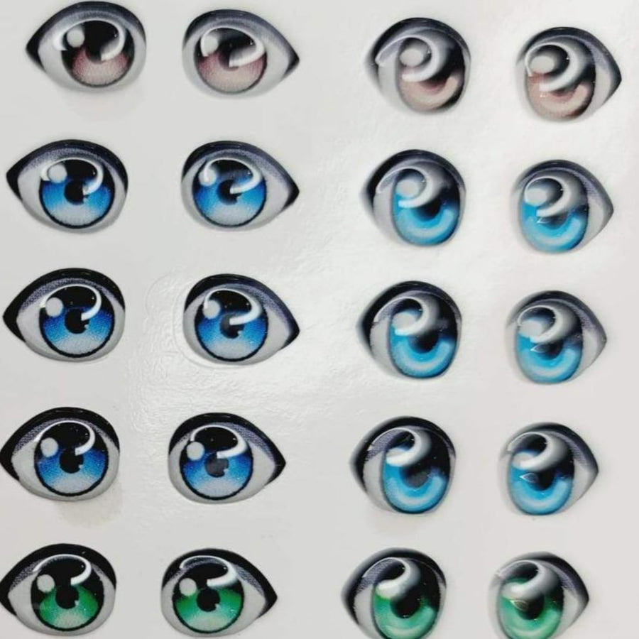 Adhesive Resin Eyes for Clays Multicolor STY R072 P Combo 64Pairs