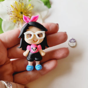 Erin #198 Clay Doll for Bow-Center, Jewelry Charms, Accessories, and More