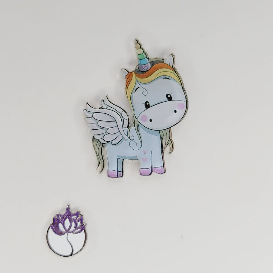 Cute Flying Unicorn  Acrylic Adhesive Stamped Appliques