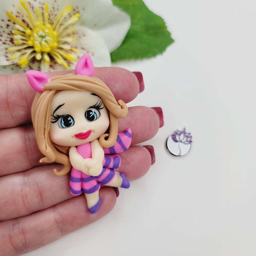 Alicat #011 Clay Doll for Bow-Center, Jewelry Charms, Accessories, and More