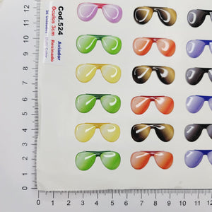 Adhesive Resin SunGlasses for Clays MNC 524 Aviator 3cm 36 Units (Multicolor)