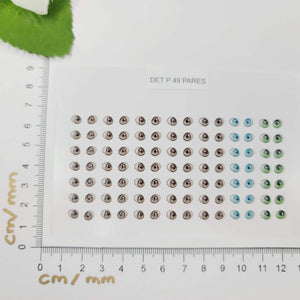 Adhesive Resin Eyes for Clays Multicolor ADD DET P 49Pairs
