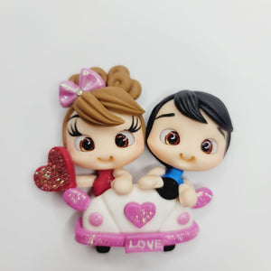Love Ride  #341 Clay Doll for Bow-Center, Jewelry Charms, Accessories, and More
