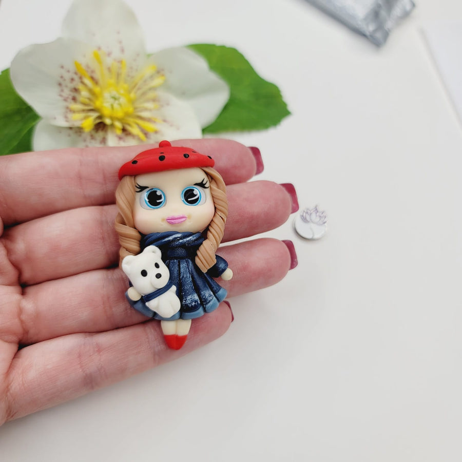 Kailey #288 Clay Doll for Bow-Center, Jewelry Charms, Accessories, and More