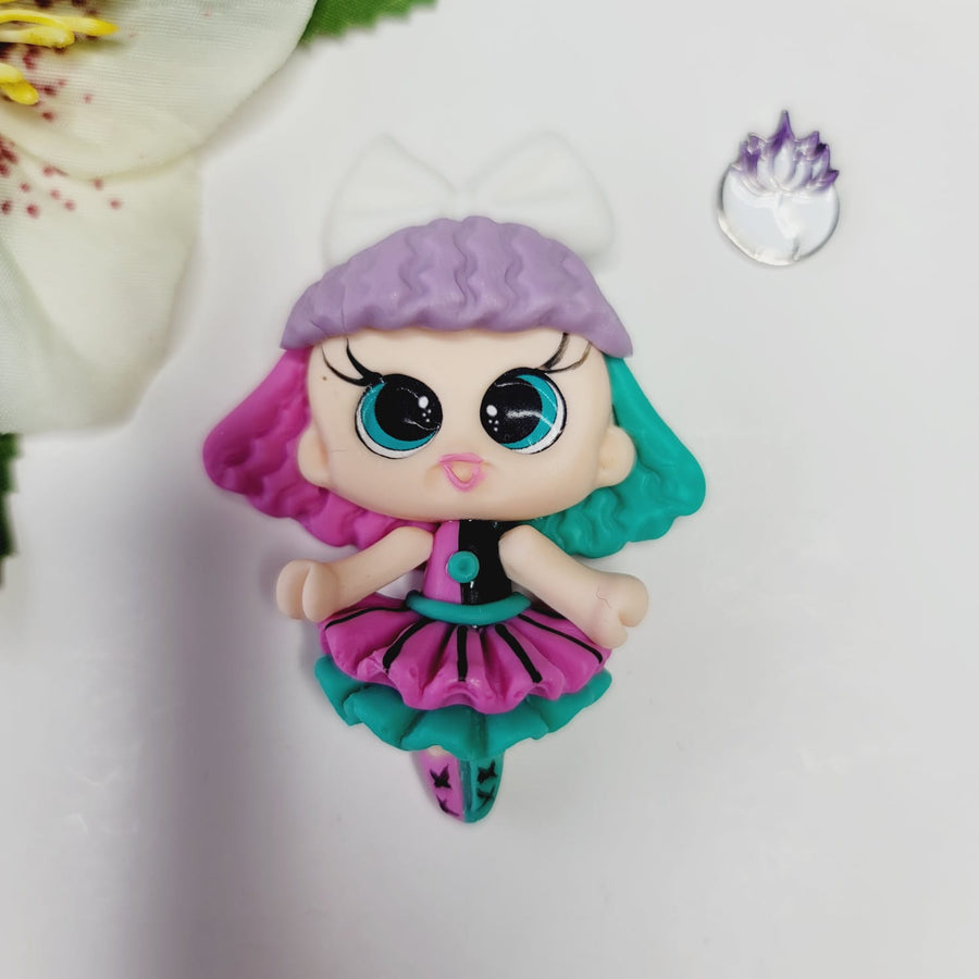 Purpurey #474 Clay Doll for Bow-Center, Jewelry Charms, Accessories, and More
