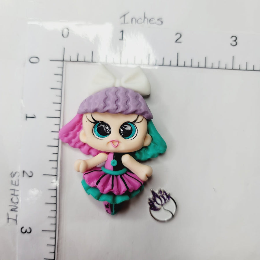 Purpurey #474 Clay Doll for Bow-Center, Jewelry Charms, Accessories, and More
