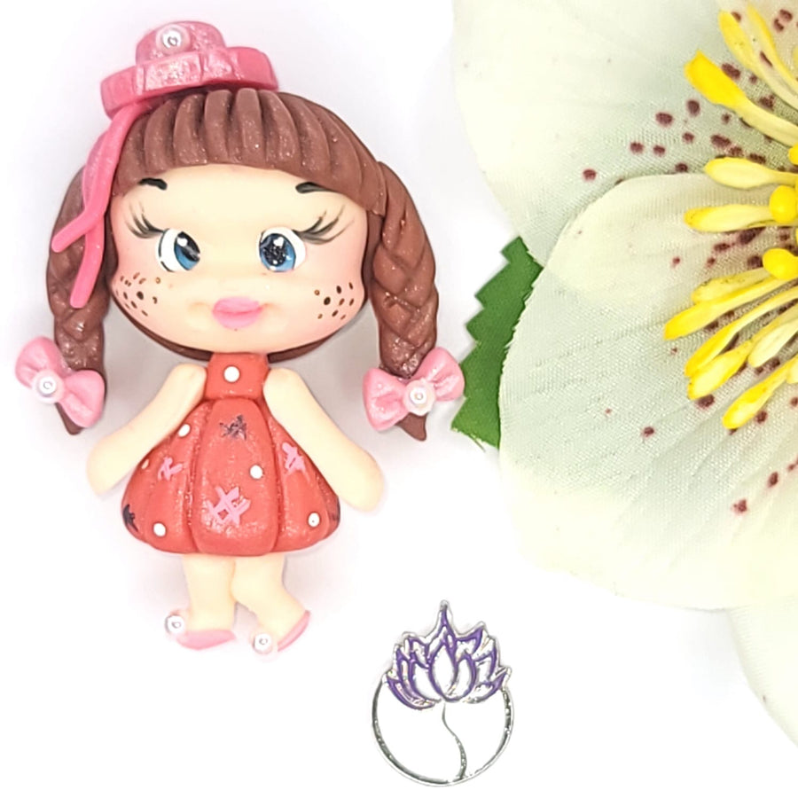 Rose #494 Clay Doll for Bow-Center, Jewelry Charms, Accessories, and More