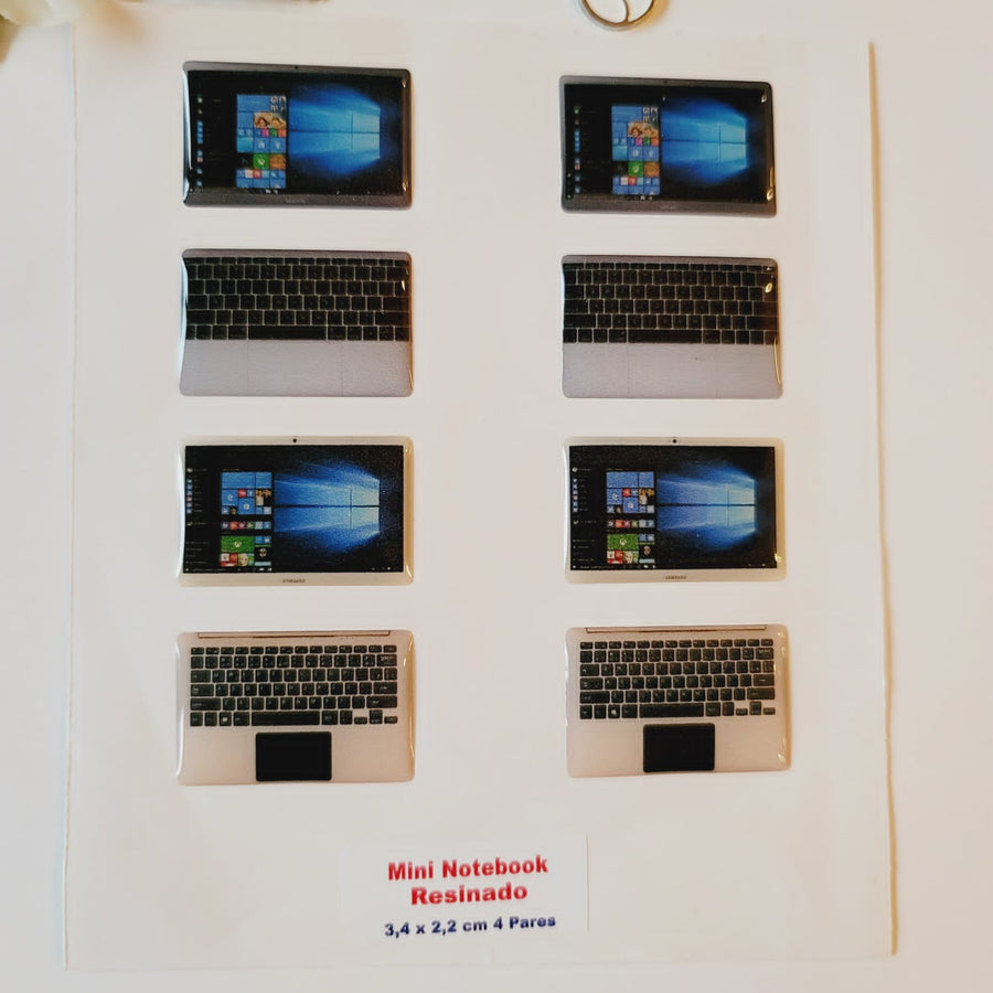 Adhesive Resin Mini Notebook MNC - 3.4cm x 2.2 cm- 4 Pairs Multicolor (M)