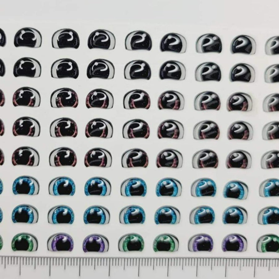 Adhesive Resin Eyes for Clays Multicolor STY R048 P 64Pairs