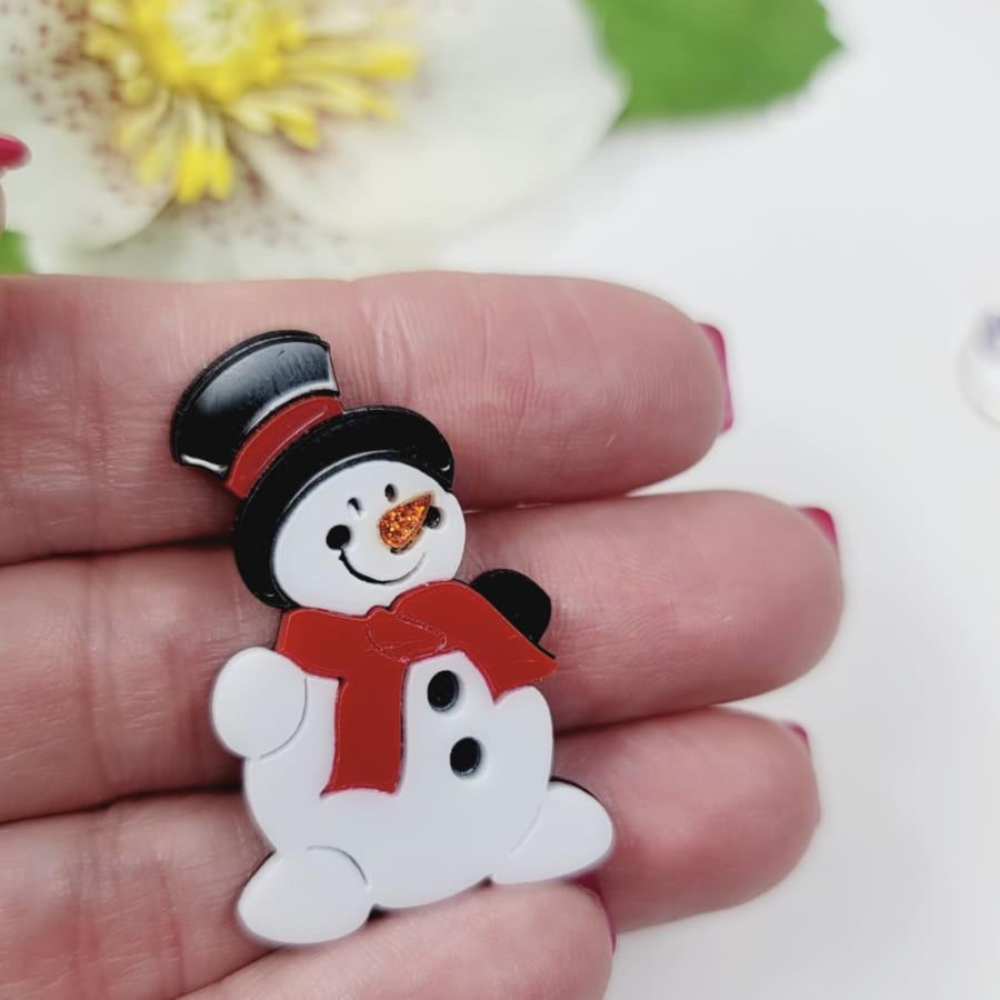 Snow Man Double Acrylic Apliques