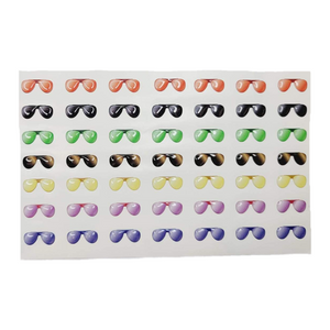 Adhesive Resin SunGlasses for Clays MNC 524 Aviator 2.2cm 56 Units (Multicolor)