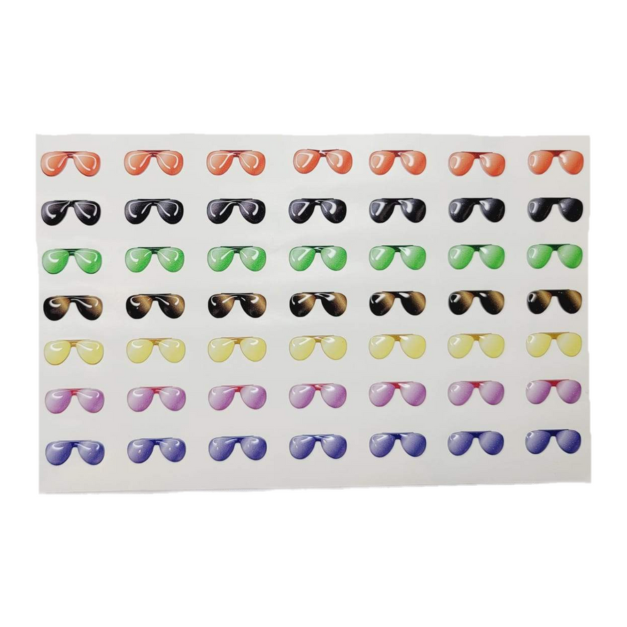 Adhesive Resin SunGlasses for Clays MNC 524 Aviator 2.2cm 56 Units (Multicolor)