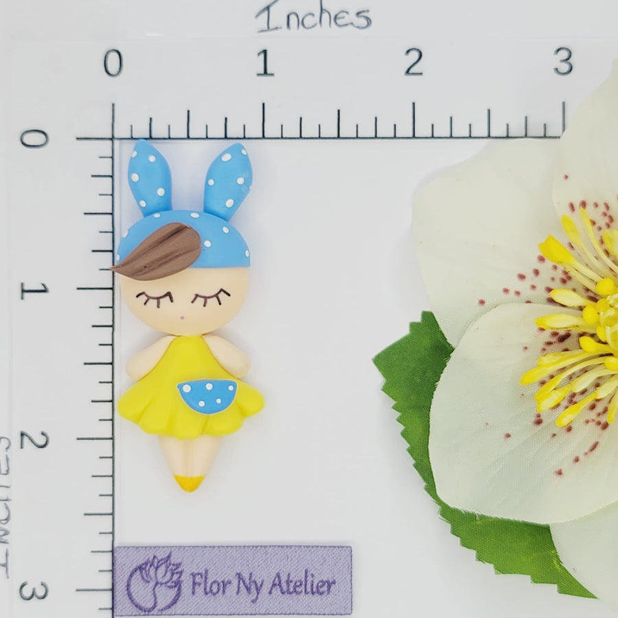 MeToo Bunny Yellow #375 Clay Doll for Bow-Center, Jewelry Charms, Accessories, and More
