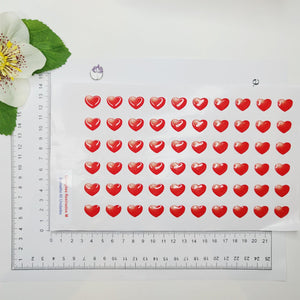 Adhesive Resin Red Hearts (M) MNC 60 Units