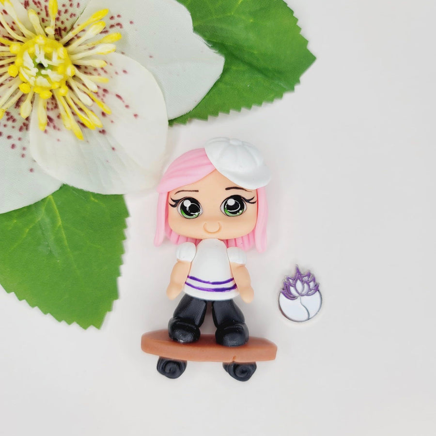 Athena The Skater #041 Clay Doll for Bow-Center, Jewelry Charms, Accessories, and More