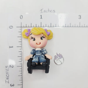 Gabrielle #225 Clay Doll for Bow-Center, Jewelry Charms, Accessories, and More