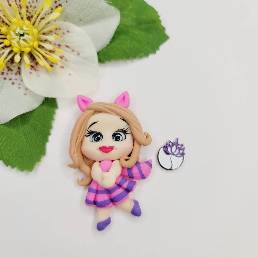 Alicat #011 Clay Doll for Bow-Center, Jewelry Charms, Accessories, and More