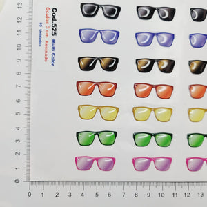 Adhesive Resin SunGlasses for Clays MNC 525 Tradicional 3cm 35 Units (Multicolor)