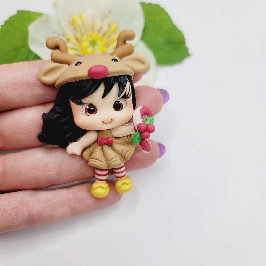 Teca Xmas  #549 Clay Doll for Bow-Center, Jewelry Charms, Accessories, and More