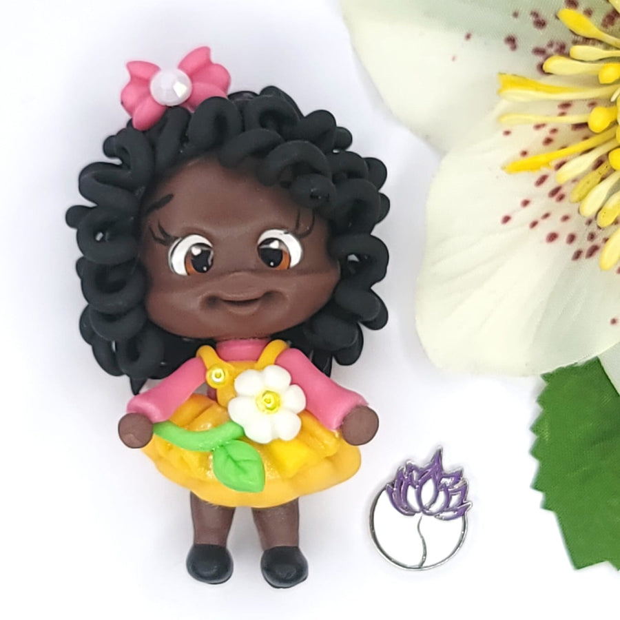 Nia  #432 Clay Doll for Bow-Center, Jewelry Charms, Accessories, and More