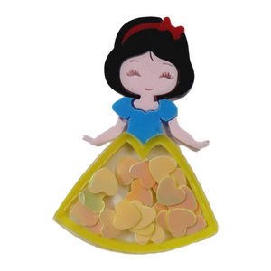 Snow White Glitter Double Acrylic Apliques