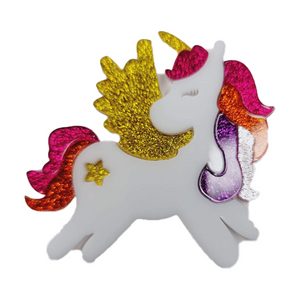 Flying Unicorn Double Acrylic Apliques