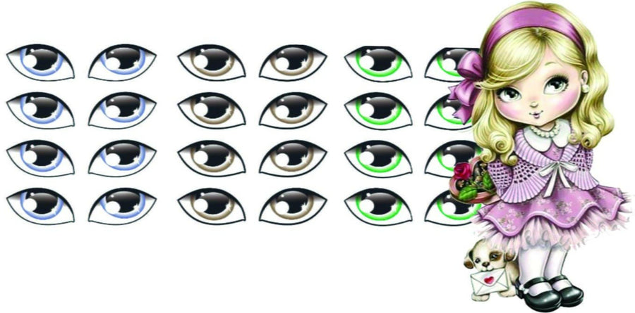 Adhesive Resin Eyes for Clays Multicolor MNC 470 M Jolie  45 Pairs