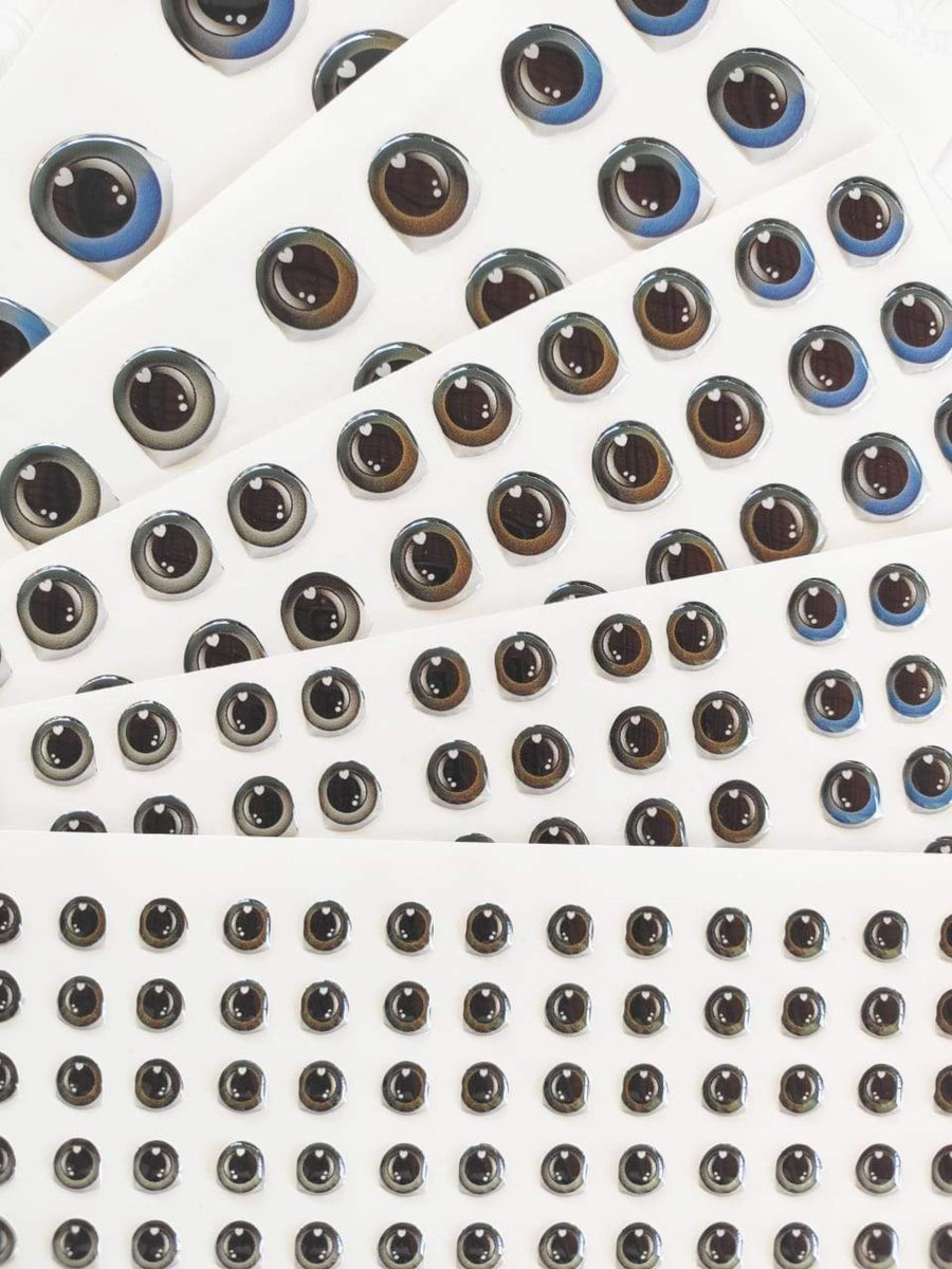 Adhesive Resin Eyes for Clays Multicolor MNC 355-M 42Pairs
