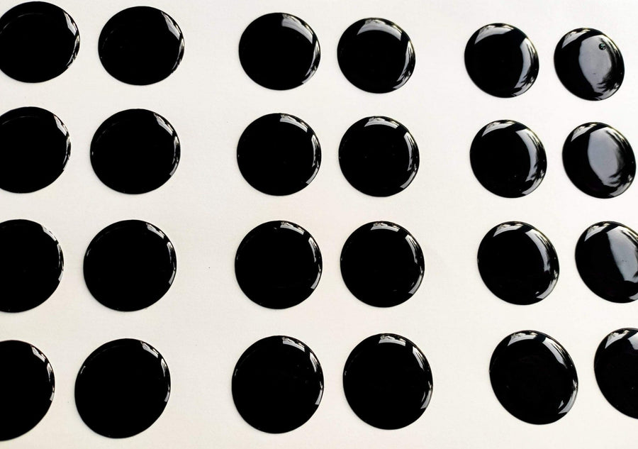Adhesive Resin Eyes for Clays Black MNC 541 7mm 88Pairs