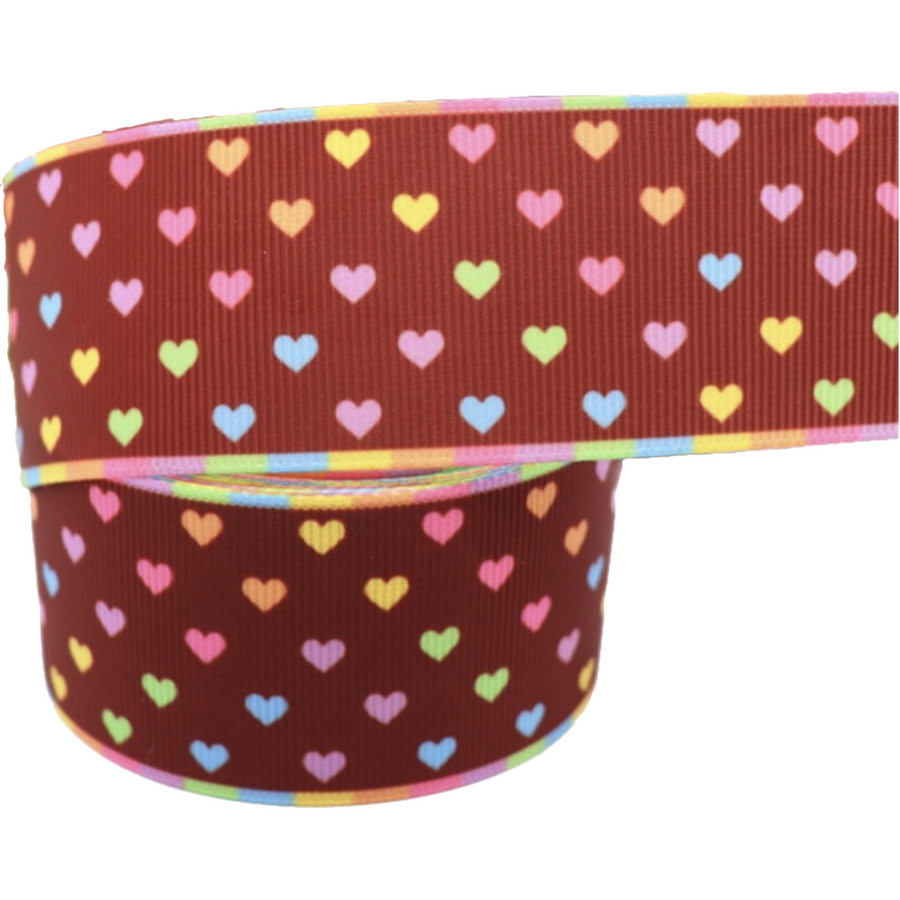 Love Printed Grosgrain Ribbon - 1 1/2" (38mm) - Sold by the Yard