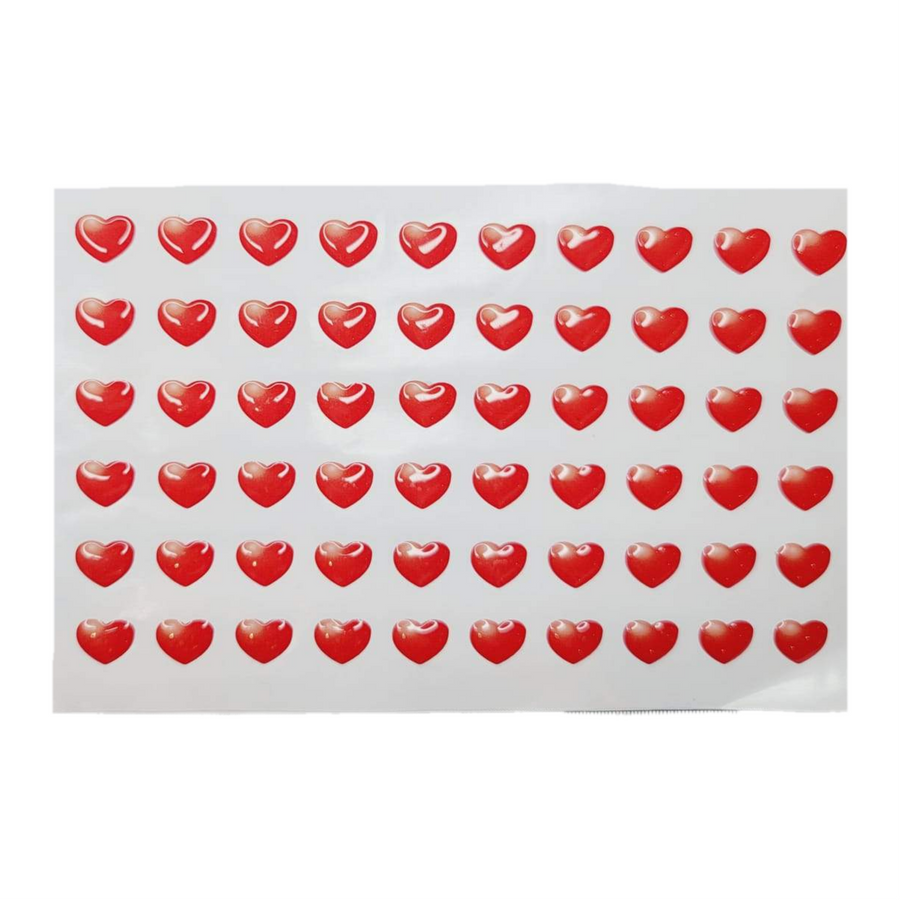 Adhesive Resin Red Hearts (M) MNC 60 Units